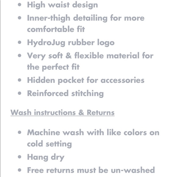 Hydro jug workout leggings. Size Small. New - Picture 6 of 6